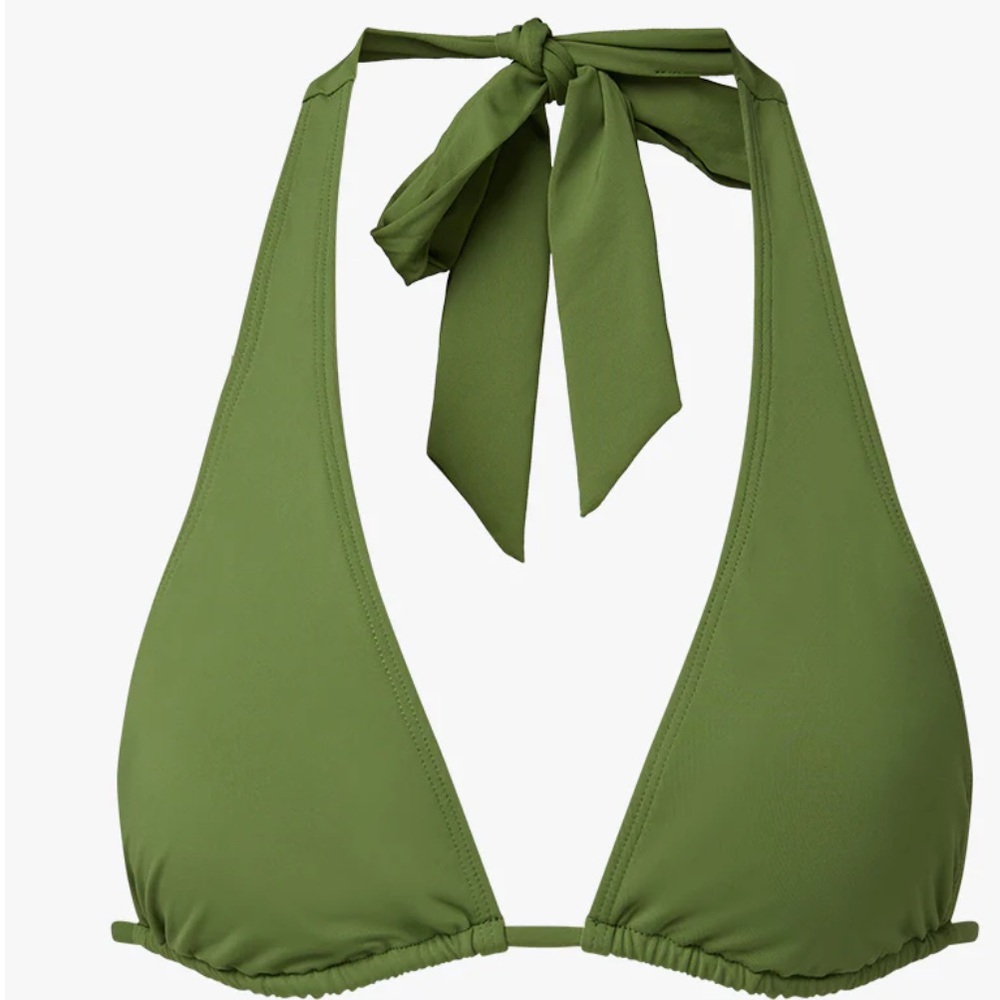 WeWoreWhat Halter Bikini Top in Court Green